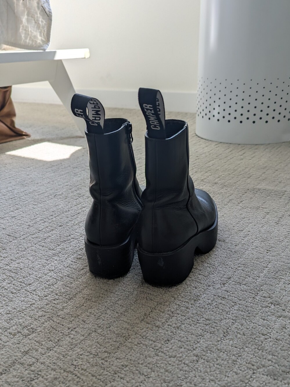 Camper Billie Black Chunky Platform Ankle Boots - Picture 4 of 9